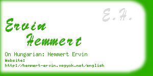 ervin hemmert business card